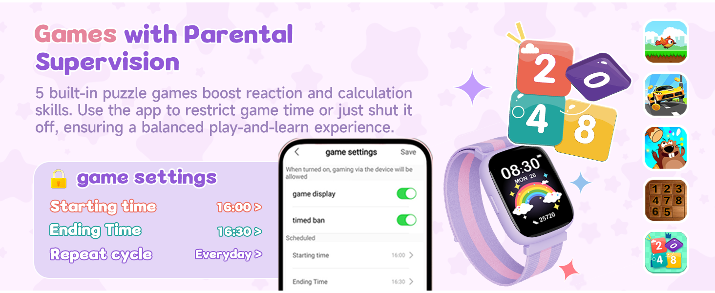 Smart Watch for kids puzzle games