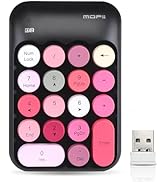 Lomiluskr Wireless Numeric Keypad with 2.4G USB Receiver, Cute Colorful Round Keycaps, Portable F...