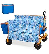 Old Bahama Bay 2-in-1 Heavy Duty Utility Cart &amp; Adult Folding Seat - 500lbs Capacity,31L Detachab...