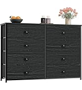 Furnulem 8 Drawer Dresser for Bedroom, TV Stand with Fabric Bins for 50'' TV, Large Chest of Draw...
