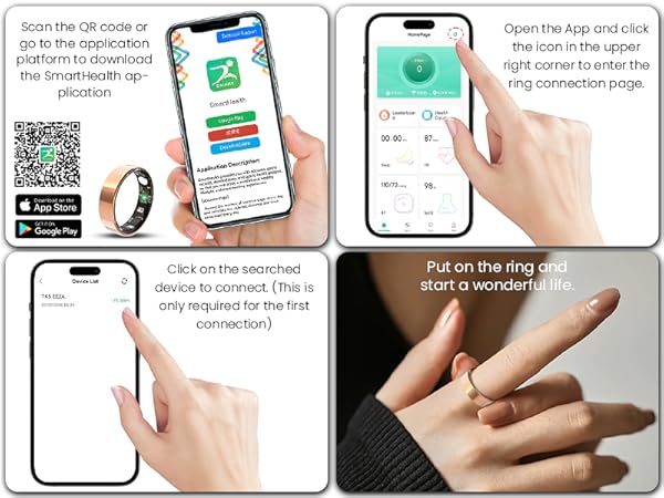 Smart Ring for Women Men Fitness Tracker with Blood Oxygen,Heart Rate,Sleep Monitoring
