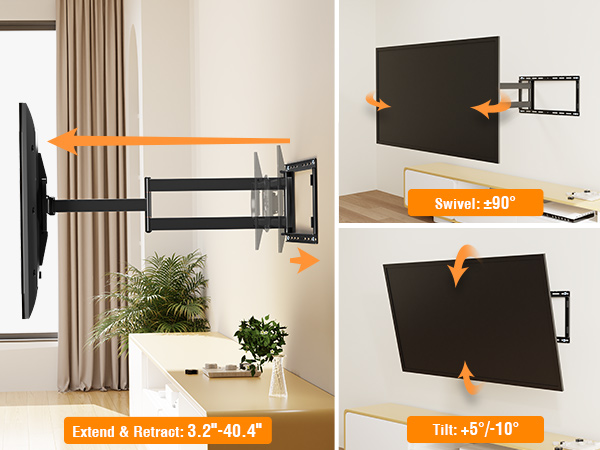 Long Arm TV Mount Full Motion Wall Mount TV Bracket