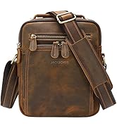 Jack&amp;Chris Leather Messenger Bag for Men, Man Purse Crossbody Bags for Work Business