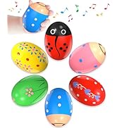 6 Pack Wooden Percussion Musical Shaker, Toddlers Stocking Stuffers 1 2 3 Year Old, Baby Christma...