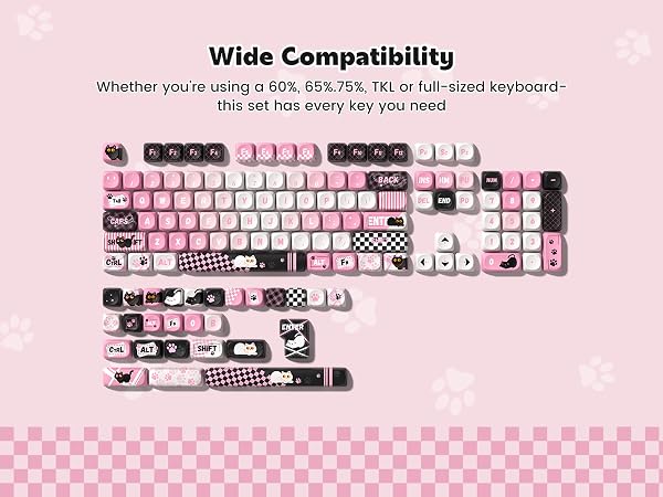 130 Keys keycaps for Wide Compatibility