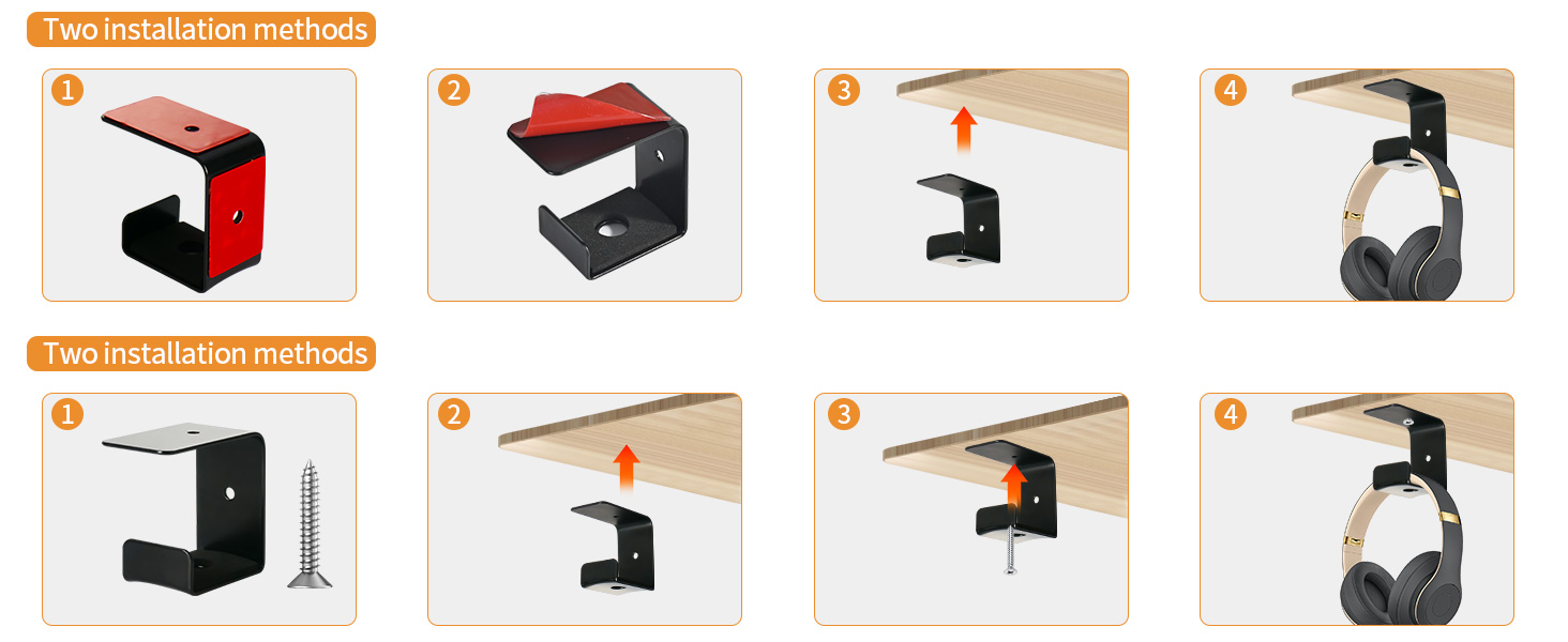 under desk headphone hanger