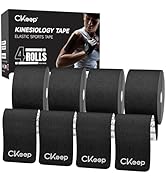 CKeep Kinesiology Tape, 4 Rolls Premium Original Cotton Uncut Elastic Athletic Tape, Latex Free H...