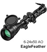 CVLIFE EagleFeather Z03 6-24x50 AO Rifle Scope for Hunting with Parallax Adjustment, Red and Gree...