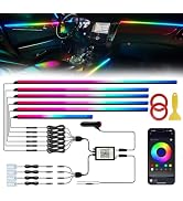 Smart LED Car Lights Interior with USB Port, Acrylic LED Strip Fiber Optic Ambient Lighting Car, ...