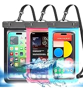 Famoby Up to 8.3" 3 Pack Multicolor Universal Waterproof Phone Pouch, Large Phone Waterproof Case...