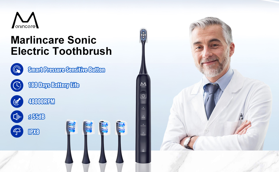 Marlincare Sonic Electric Toothbrush B10 Blue