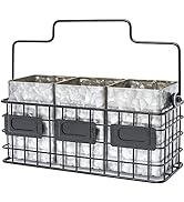 EMAX HOME Galvanized Utensil Caddy,Flatware Cutlery Caddy Countertop Silverware Holder,vintage 3 ...