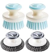 Multipurpose Dish Brush with Handle, Kitchen Scrub Brushes for Cleaning, Dish Scrubber with Stiff...