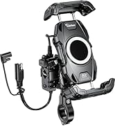 Kaedear Motorcycle Smartphone Holder, Vibration Absorption, QI, Wireless Charging, USB Powered, W...