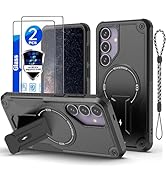 for Samsung S24 Plus&amp;S25 Plus case[Compatible with MagSafe][with 2 * 9H Fingerprint Unlock Glass ...