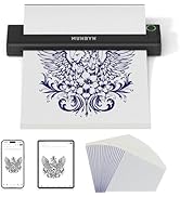 MUNBYN Tattoo Stencil Printer ITP05, Wireless Thermal Tattoo Printer with 20 Transfer Papers, Com...