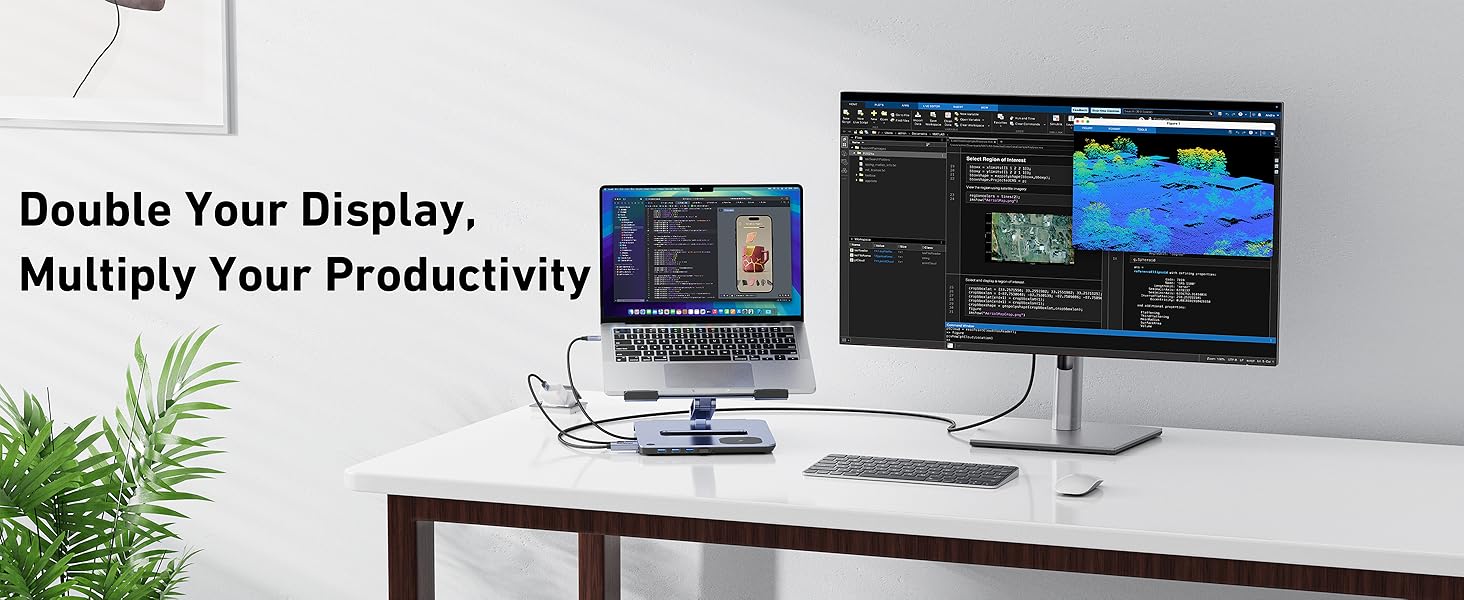 BENFEI Laptop Stand with USB C 6in1 Docking Station