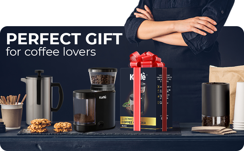 Kaffe Burr Coffee Grinder Electric Adjustable Settings for Precision Coffee Bean Grinding