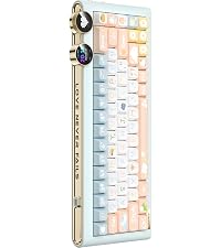 F75 Mechanical Keyboard, 75% Hot Swappable Gasket Structure Tri-Mode Gaming Keyboard, 81 Keys RGB Bl...