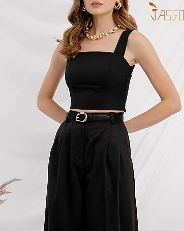 Leather Belts for Women Casual Fashion Waist Belt with Gold Buckle Ladies for Jeans Pants Dresses