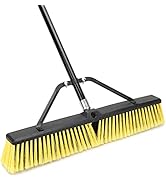 24 inches Push Broom Outdoor- Heavy Duty Broom with 63" Long Handle for Deck Driveway Garage Yard...
