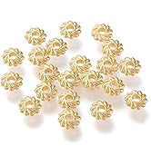 BENECREAT 150PCS 18K Real Gold Plated Spacer Beads Flower Metal Spacer Beads for Jewelry Making F...
