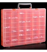 Udefineit Large 48 Grids Plastic Organizer Box with Adjustable Dividers, DIY Craft Storage Orangi...