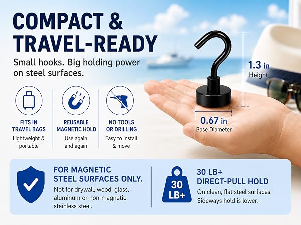 NeosmukBlack Magnetic Hooks