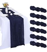 RestfulGlow 6 Pack Navy Blue Cheesecloth Table Runner 10FT Boho Gauze Fabric Table Runner 35 x 12...