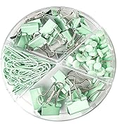 DANRONG 97 PCS Office Supplies for Women, Paper Clips, Binder Clips and Push Pins Set, Paperclips...