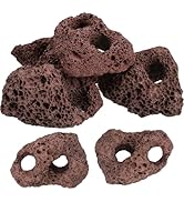 Housoutil 6Pcs Aquarium Volcanic Rocks Ornaments 3.93X2.75X1.57In Fish Tank Decorative Lava Stone...