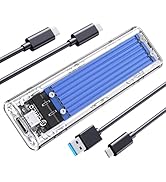 ORICO M.2 NVMe SSD Enclosure, USB 3.2 Gen 2 (10 Gbps), Transparent External Solid State Drive Ada...