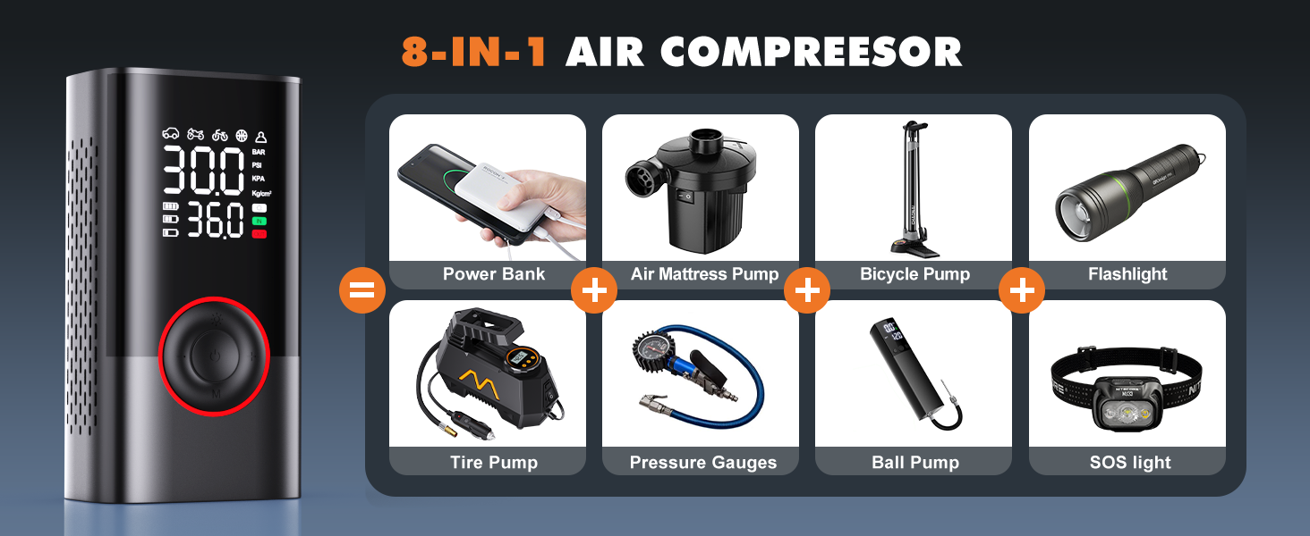 8 IN 1 Air Compressor
