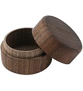 Tighall Mini Round Wooden Ring Box - Solid Wood DIY Storage Trinket Bearer - Rustic Boho Jewelry ...