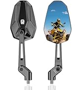 VAZESWIN Aluminum Alloy Waterproof Motorcycle Mirrors with M8 M10 Bolts, CNC Machined Anti-Glare ...
