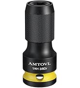 AMTOVL Impact to 1/4 Hex Converter - 1/2 INCH Drive Female to 1/4-Inch Allen Adapter, Universal J...