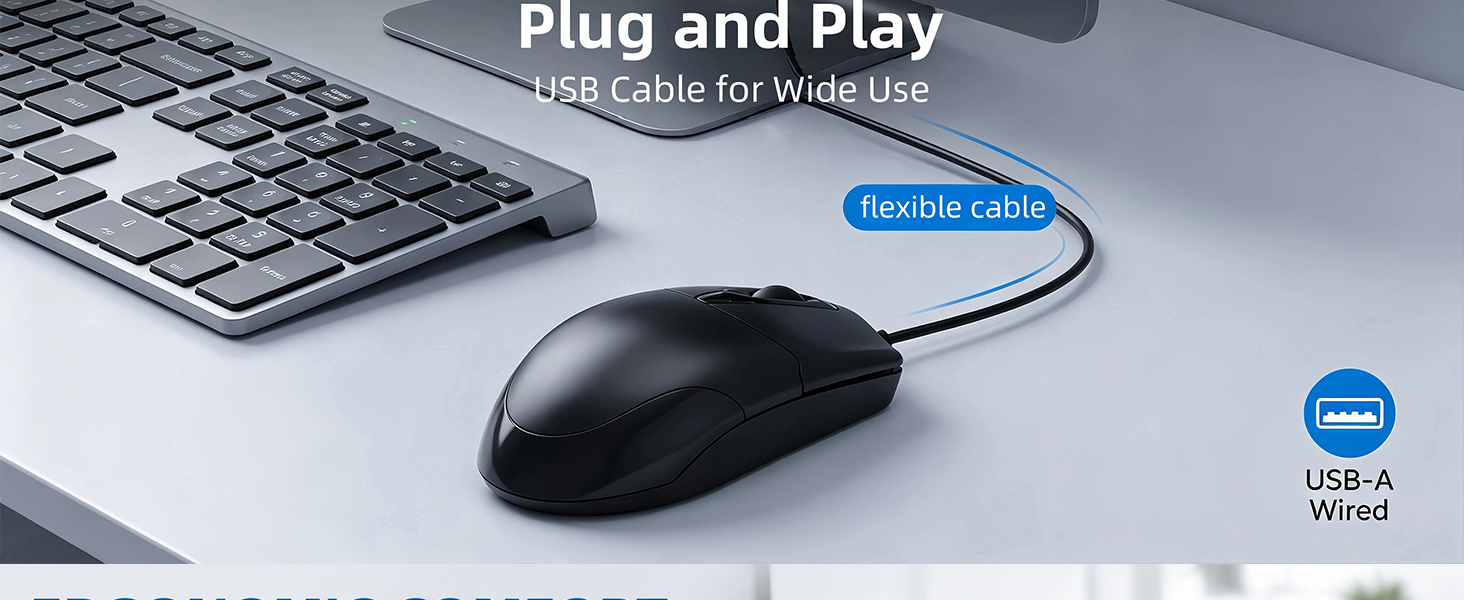 wired computer mouse plug and play