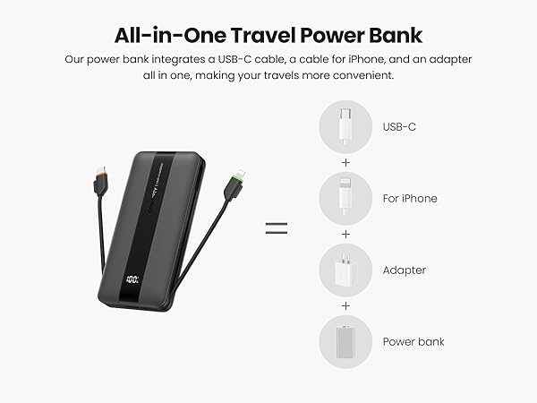 All-in-One Travel Power Bank-Black