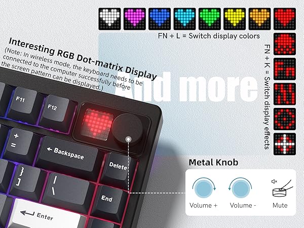 75% Wireless Mechanical Gaming Keyboard Bluetooth 5.0/2.4GHz/USB C Thocky Creamy Keyboard