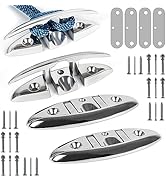 5 inch Folding Boat Cleat 316 Stainless Steel, Marine Flip Up Dock Cleat 6 inch 3 Holes, Boat Fol...