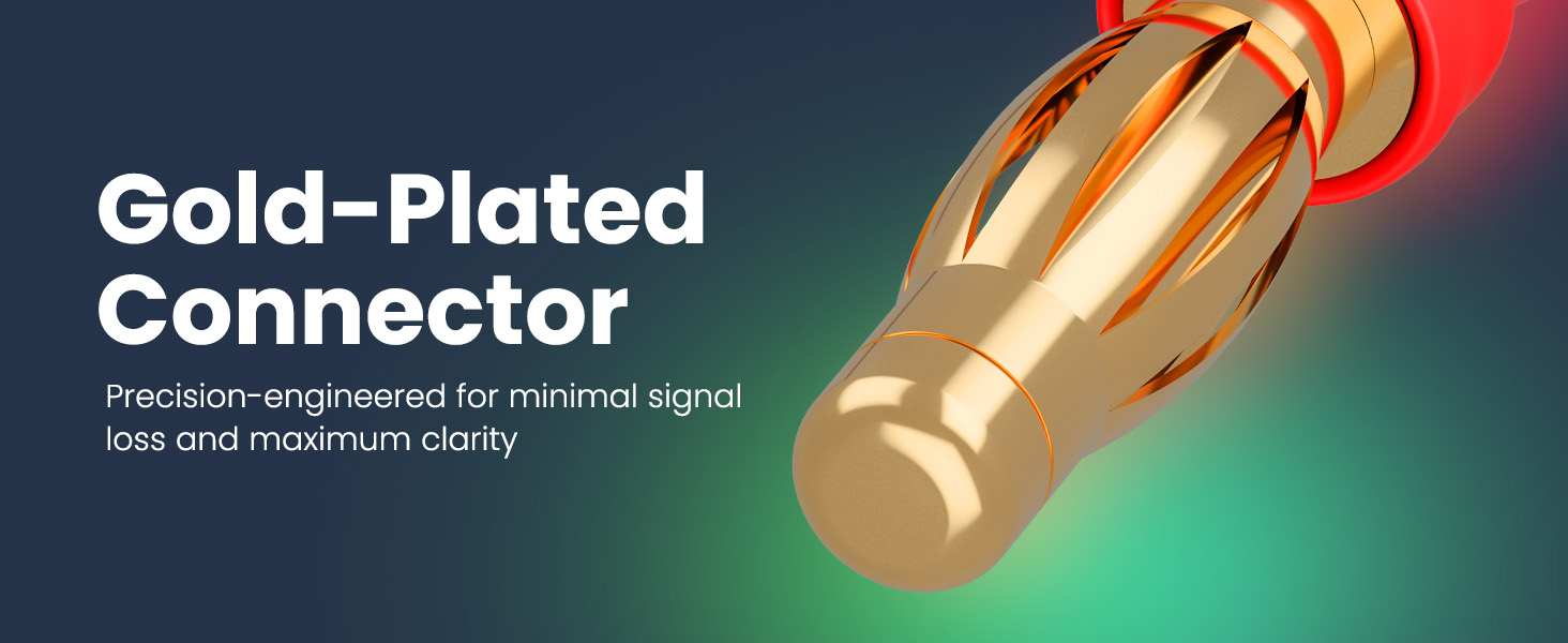 Gold-Plated Connector Precision-engineered for minimal signal loss and maximum clarity
