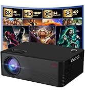 Dreamfair Projector with WiFi and Bluetooth, Support 8K 1080P 240ANSI, Portable Projector with Ra...