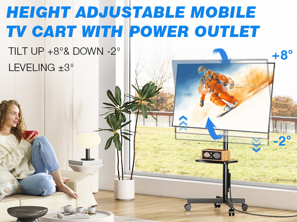 rolling tv stand