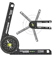Miter Saw Protractor, 7 Inch Protractor with Level, High Precision Laser Marking, 360° Miter Angl...