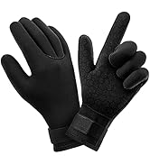 AUAUY Diving Gloves, 3mm Neoprene Five Finger Warm Wetsuit Gloves, Flexible Anti Slip Surfing Glo...