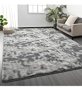Area Rugs for Living Room Bedroom, 4 x 6 Ft Non-Slip Tie-Dyed Modern Area Rug, Soft Thickened Mem...