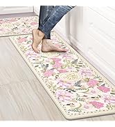 Kitchen Floor Mat Set of 2, Cushioned Anti Fatigue Kitchen Mat 17"x47"+17"x29", Non-Slip Waterpro...