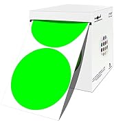 PARLAIM 3 Inch Color Coding Dot Stickers, 500 per Dispenser Box Color Coded Circle Label, Fluores...