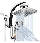 Filtered Shower Head with Handheld,2-IN-1 High Pressure Rain Shower Heads with 10-Setting Handhel...