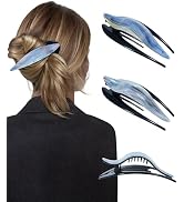 HOKEMP 3 Pcs Flat Claw Clips for Women - 13cm Large Hair Claw Clips Swallowtail Design for Thin H...